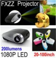 projetor 3D multimídia LED 200Lum/Suporte AV TV VGA HDMI TF USB-Fréte Grátis